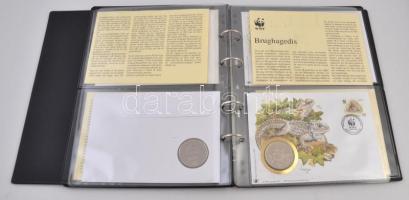 1986. 7db klf "WWF - Természetvédelmi Világalap" érmés bélyeges boríték, FDC, "Euro C...