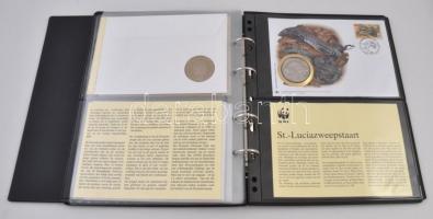 1986. 7db klf "WWF - Természetvédelmi Világalap" érmés bélyeges boríték, FDC, "Euro C...