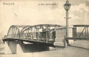Kisjenő, Chisineu-Cris; Fehér-körös híd, Messzer Lipót kiadása / bridge