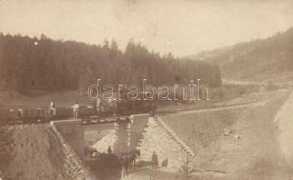 Kovászna-fürdő, Tündérvölgyi vasút, új vasúti híd / railway, locomotive, railroad bridge, photo (Rb)