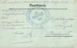 1917 Gyimes, Magyar-román határ, magyar katonák, háttérben a Rákóczi vár; hátoldalon a M. kir. 304. ...