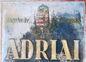 cca 1920 Adriai biztosító társaság zománcozott fémtábla foltokkal 26x36 cm