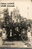 1930 Tököl, Hősök szobrának ünnepélyes felavatása - 2 db fotó képeslap / 2 photo postcards