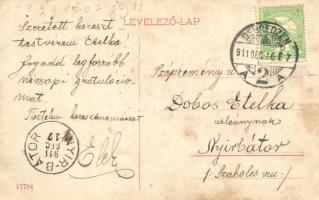 Debrecen, lovas szekerek, "Üdvözlet a Civishazából" (EB)