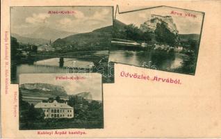 Árva vára, Alsókubin, Felsőkubin, Kubinyi Árpád kastélya, kiadja Lehotszky M. / Árva county multi-view