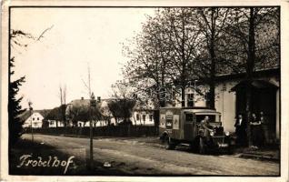 Froblov, Frobelhof (Sosnova) Ulice / street view with truck, photo