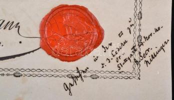 5832 [cca 1829] A hannoveri Fekete Medve páholy német nyelvű oklevele Jacob Rauscher (1771-1834) ném...