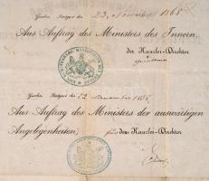 1868 A Württembergi Királyság német nyelvű útlevele amerikai utazáshoz /

1868 A passport issued b...