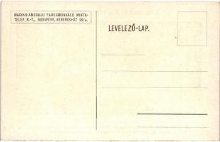 Zománcolt fa-virágedények, a budapesti Magyar-Amerikai Famegmunkáló Mintatelep reklámja / enamelled ...