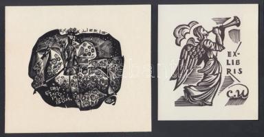 7 db különböző szovjet ex libris. Fametszet. t / Russia 7 bookplates wood-engraving. 10x16 cm