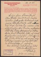 1941 A groß-roseni koncentrációs táborból Grazba küldött levél a levélíró gyámja részére ruhajegy tá...