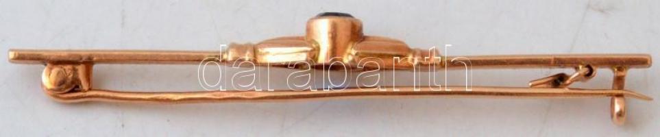 Arany (Au.) 14K nyakkendőtű zafír berakással, jelzett, h: 5 cm, bruttó 2,6 g /

Gold (Au.) 14K tie...