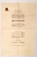 1923 az Országos Magyar Királyi Rajztanárvizsgáló Bizottság képesítő oklevele Luttor Ignác (1898-195...