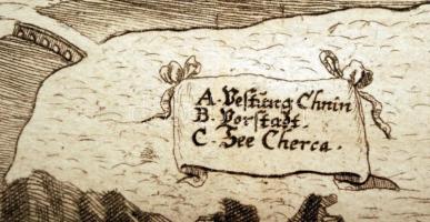 cca 1600-1700 Knin várának látképe, rézmetszet, papír, 15,5×18,5 cm /

cca 1600-1700 The view of K...