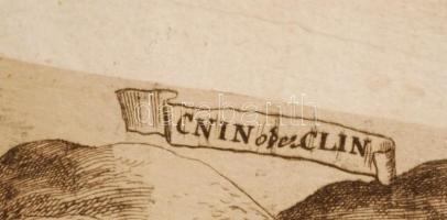 cca 1600-1700 Knin várának látképe, rézmetszet, papír, 15,5×18,5 cm /

cca 1600-1700 The view of K...