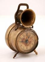 XIX. sz második fele:Antik ébresztőóra. Tölcséres csengő. Működő állapotban. / Second half of the XIXth century. Alarm clock. 12 cm