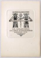 1970 Nemzetközi Ex libris Kongresszus rézkarc / engraving 8x8 cm