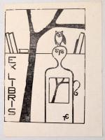 Tiberiu Cornel: Ex libris. Ofszet, Jelzett. / Signed 8x12 cm