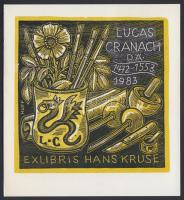 Hermann Huffert: Ex libris. Fametszet. Jelzett a dúcon. / Huffert wood-engrawing, signed on the print. 10x11 cm