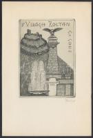Dániel Viktor (1926-2001): Siculicidium / Mádéfalvi veszedelem 1764 ex libris. Rézkarc. Jelzett. / Bookplate. Engraving, signed. 11x15 cm