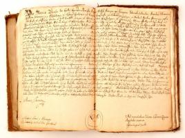 cca 1600-1800 Nagy okmány tétel Jan Petr Cerroni (1753-1826) morva történetíró, levéltáros hagyatéká...