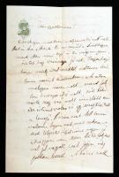 Hegedüs Sándor (1847-1906) közgazdász, későbbi miniszter, a Magyar Tudományos Akadémia tagja kézzel ...