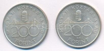 1993. 200Ft Ag "MNB" (2x) T:2