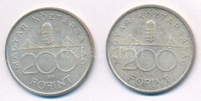 1993. 200Ft Ag "MNB" (2x) T:2