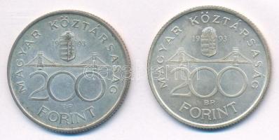 1993. 200Ft Ag "MNB" (2x) T:2