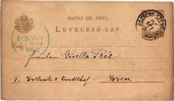 1897 Szentgyörgy, Sankt Georgen, Jur pri Bratislave; Rozália kápolna, kézzel festett látkép  2kr. Ga...