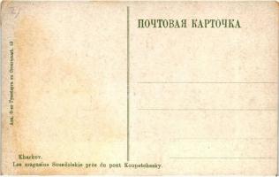 Kharkiv, Charkoff; Suzdalskiye ryady, Les magasins Sousdolskie pres du pont Koupetchesky / street wi...