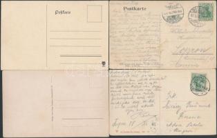 4 db háború előtti német városképes lap / 4 German pre-1945 town-view postcards (Leipzig, Dresden, B...