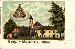 Máriavölgy, Marienthal bei Pressburg, Marianka; litho (levágott / cut)