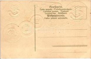 China, Prowinzen Kwang-Tung und Hu-Peh; Set of coins Emb. litho