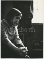 1969 Koszta Rozália (1925-1993) festőművész műtermében, Révay Lajos és Müller Ferenc feliratozott vi...