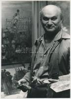 cca 1968 Ruzicskay György (1896-1993) festőművész, Laczy Zoltán pecséttel jelzett vintage fotóművészeti alkotása, 24x17 cm