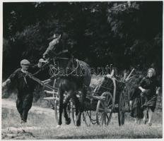 1967 Müller Ferenc: Futás haza, feliratozott vintage fotóművészeti alkotás, 18x21 cm