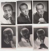 cca 1970 Kállai Ferenc színészről készült 3 db portré, vintage pozitív képek (6x9 cm) és 3 db negatív (6x9 cm)