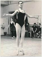 cca 1975 Mórocz István aláírt vintage fotója balettpróbáról, 24x18 cm