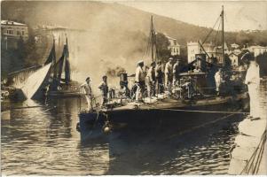 Torpedórombolók Abbazia kikötőjében / K.u.K. Kriegsmarine torpedo boats in the port of Opatija, Atelier Betty photo