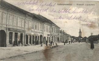 Székelykeresztúr, Cristuru Secuiesc; Kossuth tér, Adleff Richard üzlete / square, shops (fl)