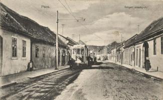 Pécs, Szigeti országút villamossal; kiadja Karpf Berta (fl)