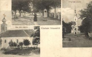 Véménd, Katolikus templom, temető, görög keleti templom; Steegmüller fényirda Szombathely (fa)