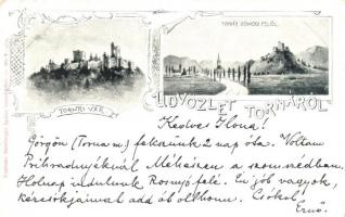 1899 Torna, Turna nad Bodvou; kiadja Steinberger Ignácz / castle, floral (EK)