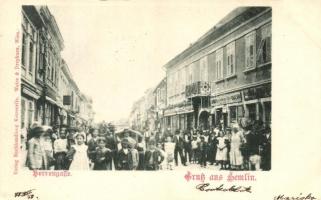 1899 Zimony, Zemun; Úri utca, Herrengasse, Verlag Buchhandlung Kercsevits / Street