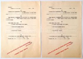 cca 1935 Szegénységi bizonyítvány, kitöltetlen, "Elvis Presley Barátok Klubja" tiszteletje...