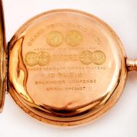 Zenith dupla fedeles arany (Au.) 14 K. zsebóra, másodpercmutatós, jelzett, gravírozott monogrammal, ...