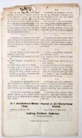1858 Lótenyésztési jutalomdíjak kiosztásáról szóló hirdetmény magyar és német nyelven, kis hibával, ...