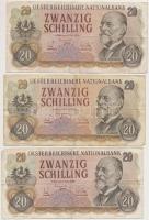 Ausztria 1950. 20Sch (3x) T:III Austria 1950. 20 Schilling (3x) C:F