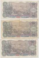 Ausztria 1950. 20Sch (3x) T:III
Austria 1950. 20 Schilling (3x) C:F